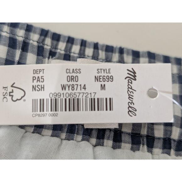 NWT Madewell Embroidered Tiered Pull-On Mini Skirt in Gingham Check Size M - Picture 7 of 9